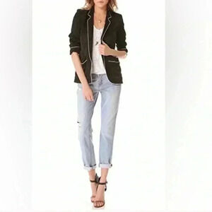 Smythe Star Detail Jacket Black White Blazer Size 4